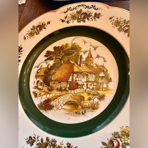 Set 4 Vintage Wood & Sons England Ascot Village Service Plates or Chargers - Picture 5 of 8